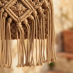 Close-up of fringe stitching and texture on Khaki boho fringe shoulder bag