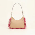 Back panel of Floral fringe messenger bag with strap attachments