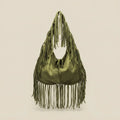 Green green fringe bag, front view